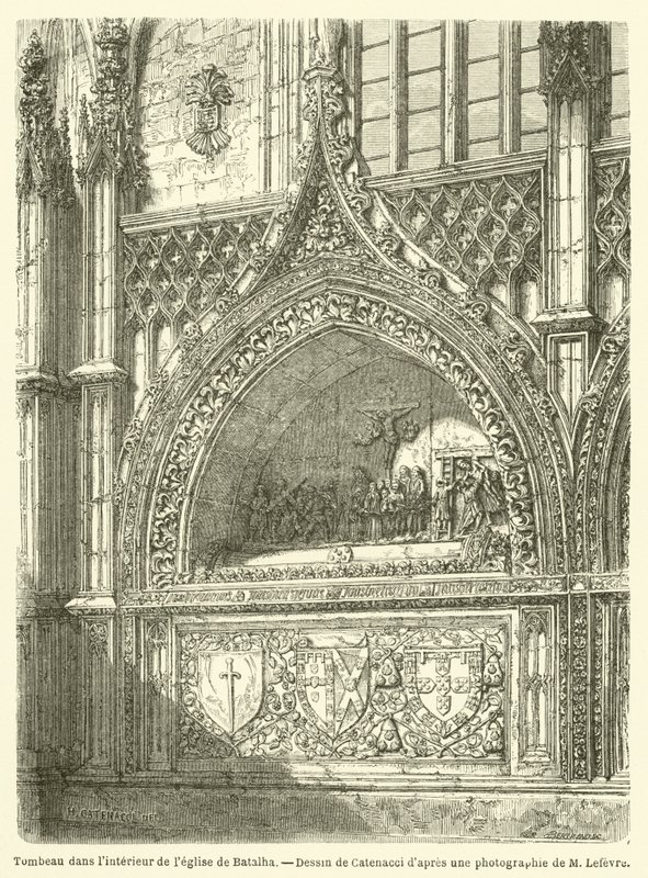 Batalha kilisesinin içindeki mezar (gravür) by French School