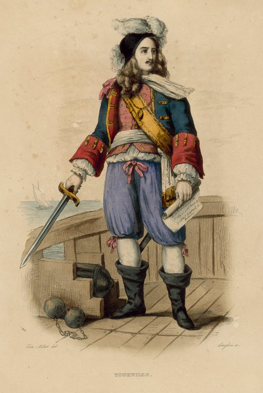 Tourville (renkli gravür) by French School