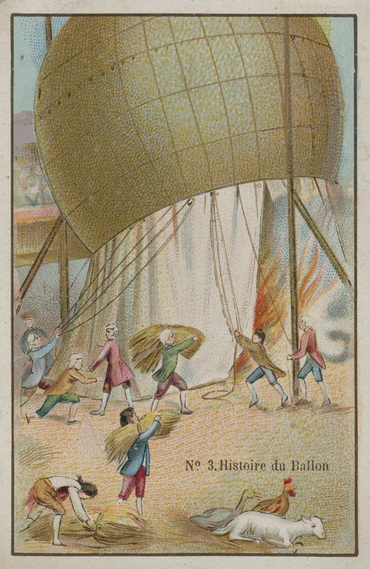 Balon Tarihinden bir resim içeren ticaret kartı by French School