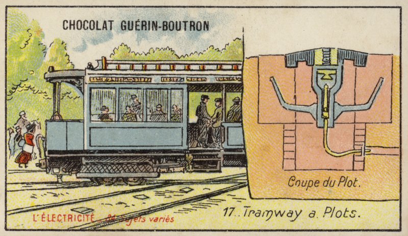 Elektrikli raylı tramvay (chromolitho) by French School