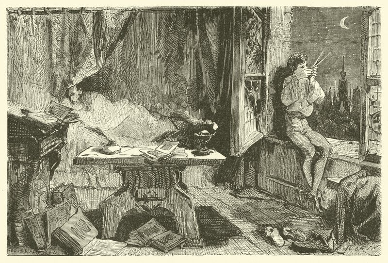 Yıldızları ayıran mesafeyi ölçen Tycho Brahe (gravür) by French School