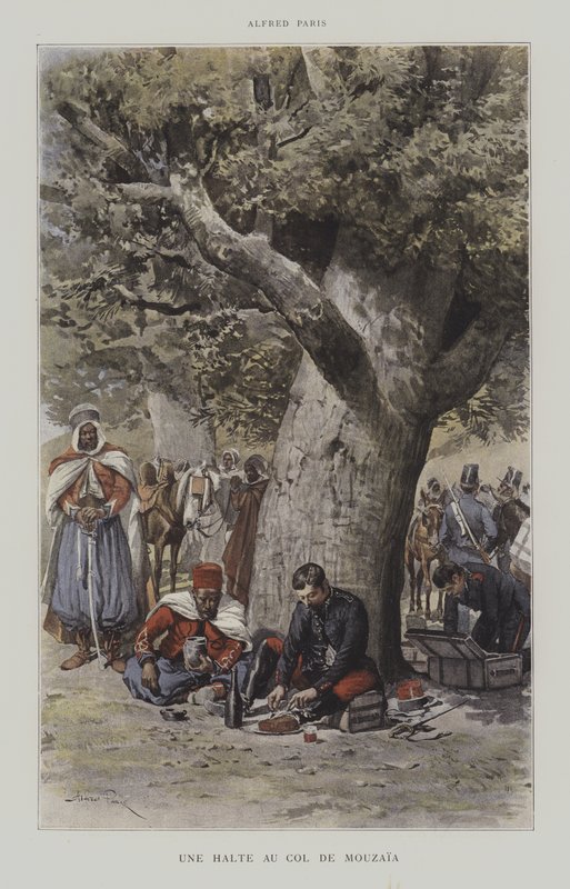 Col de Mouzaia'da Bir Durak (renkli taş) by French School