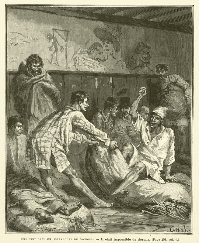 Londra Yetimhanesinde Bir Gece (gravür) by French School