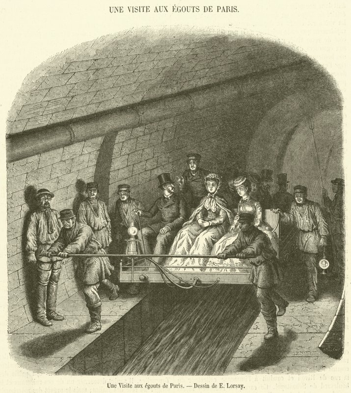 Paris Kanalizasyonlarına Bir Ziyaret (gravür) by French School