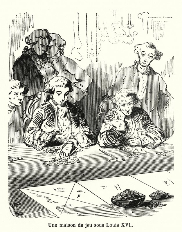 Louis XVI altında bir kumarhane (gravür) by French School