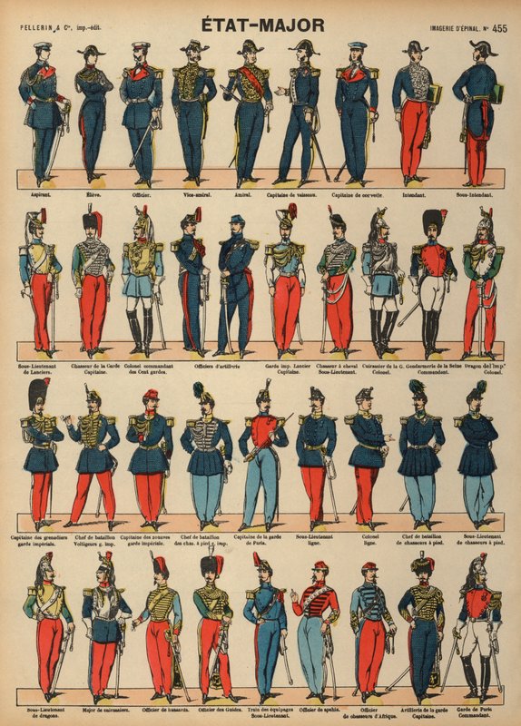 Fransız ordusunun üniformaları (renkli gravür) by French School