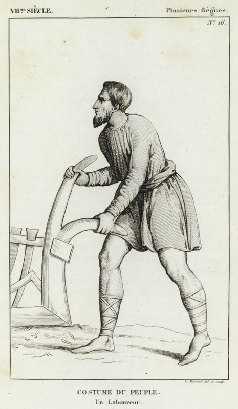 VII. Yüzyıl, Birkaç Hükümdarlık, Halkın Kostümü, Bir Pullukçu (gravür) by French School