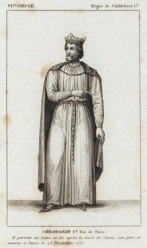 VI. Yüzyıl, I. Childebert Saltanatı, I. Childebert, Paris Kralı (gravür) by French School