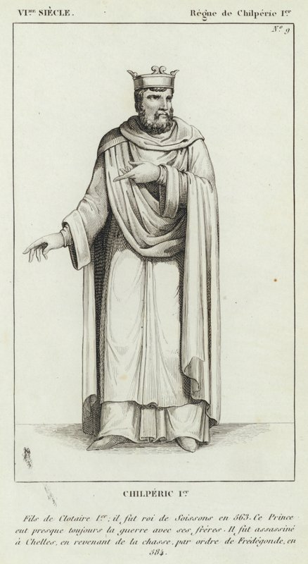 VI Siecle, Regne de Chilperic Ier, Chilperic Ier (gravür) by French School