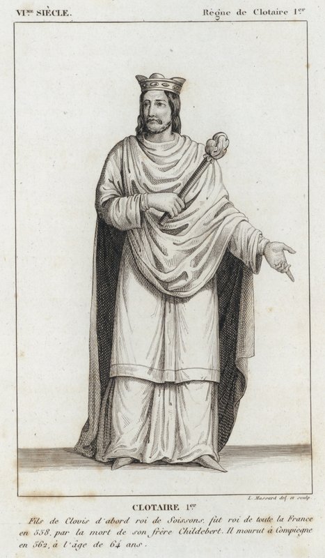 VI. Yüzyıl, Clotaire I Hükümdarlığı, Clotaire I (gravür) by French School