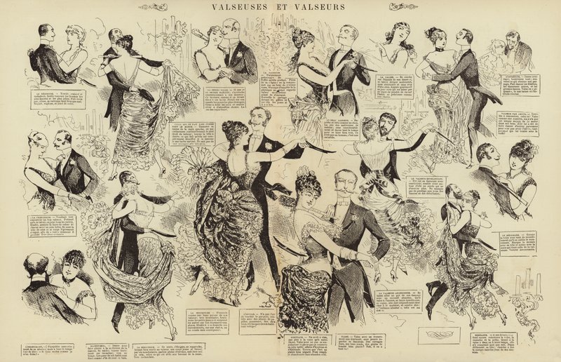 Valseuses et valseurs (gravür) by French School