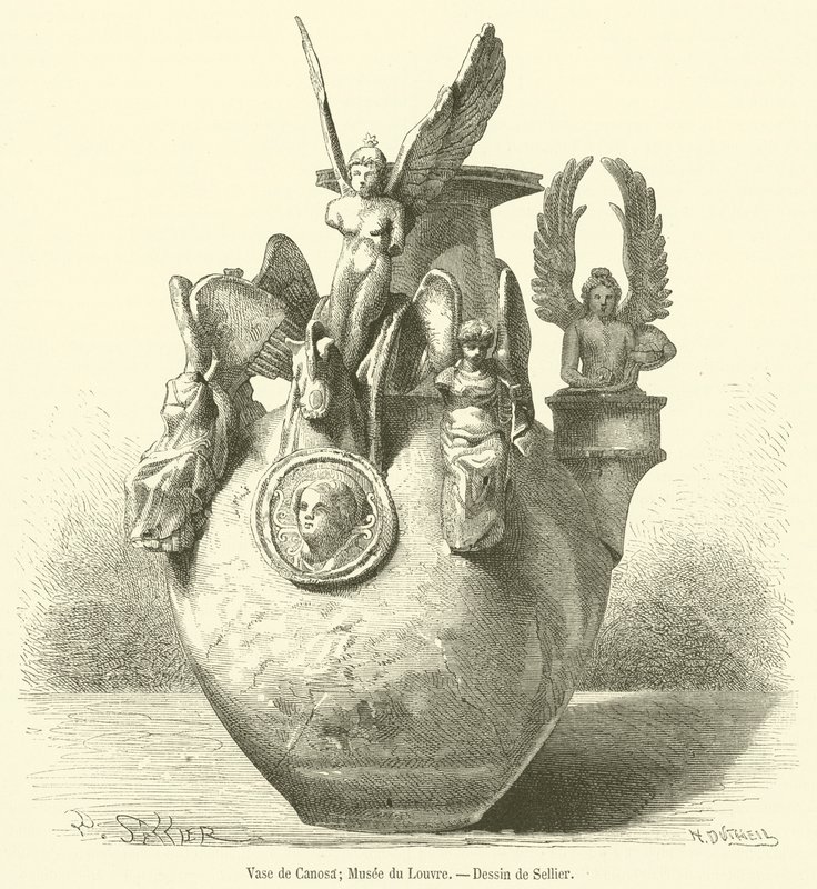 Canosa Vazosu, Louvre Müzesi (gravür) by French School