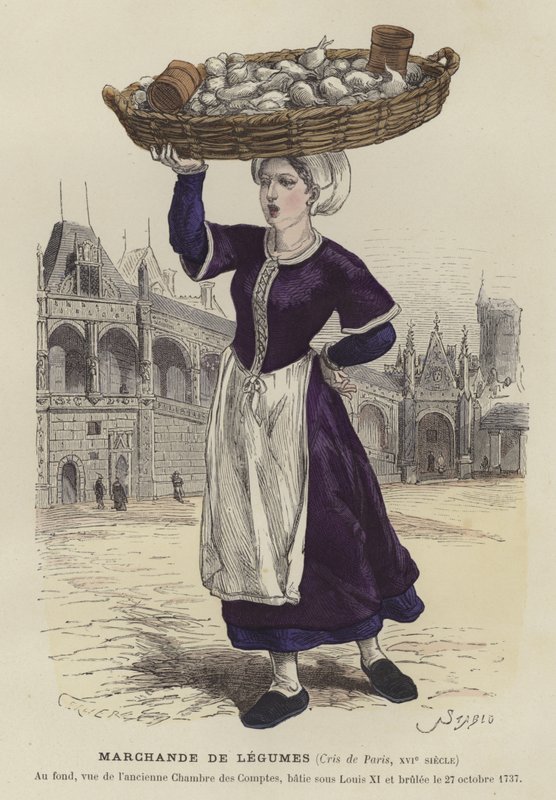 Sebze satıcısı, 16. yüzyıl by French School