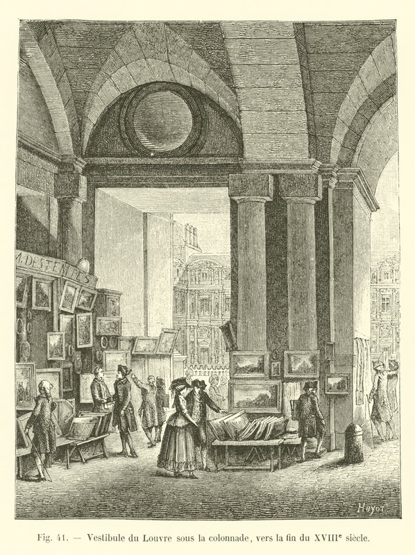 18. yüzyılın sonlarına doğru revak altındaki Louvre antre by French School