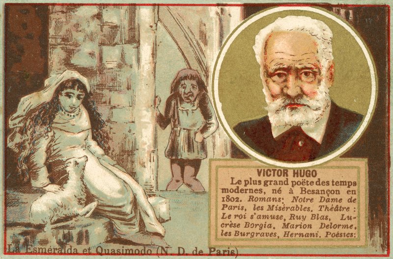 Victor Hugo, Fransız yazar (chromolitho) by French School