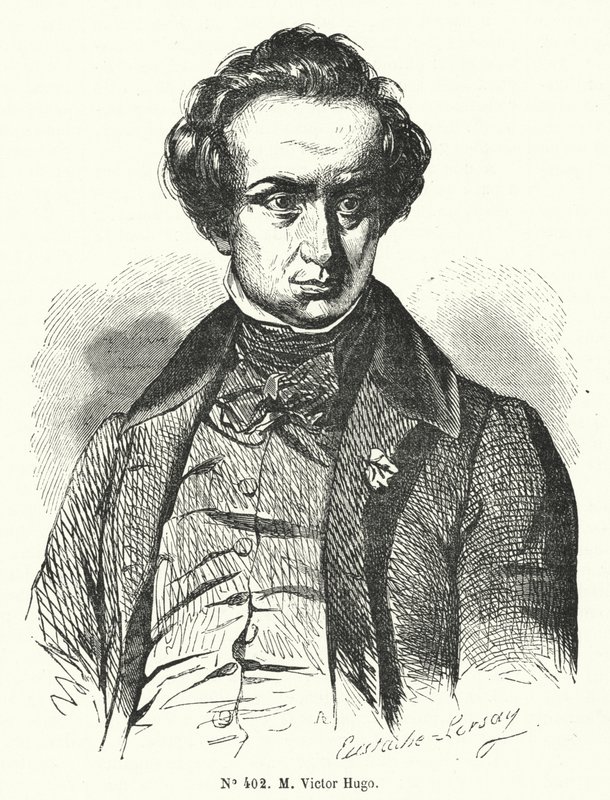 Victor Hugo, Fransız romancı ve oyun yazarı (gravür) by French School
