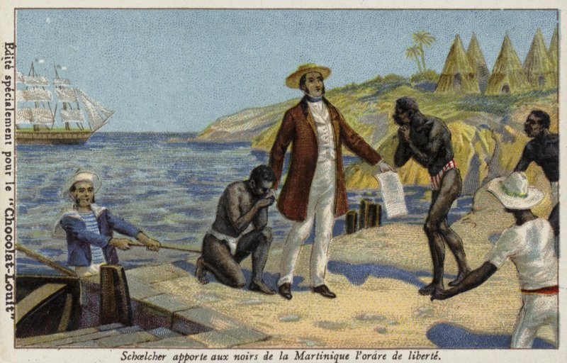 Victor Schoelcher Martinique kölelerine özgürlüklerinin haberini getiriyor, c1848 by French School