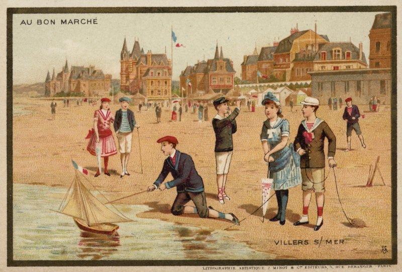 Villers-sur-Mer, Fransa (chromolitho) by French School