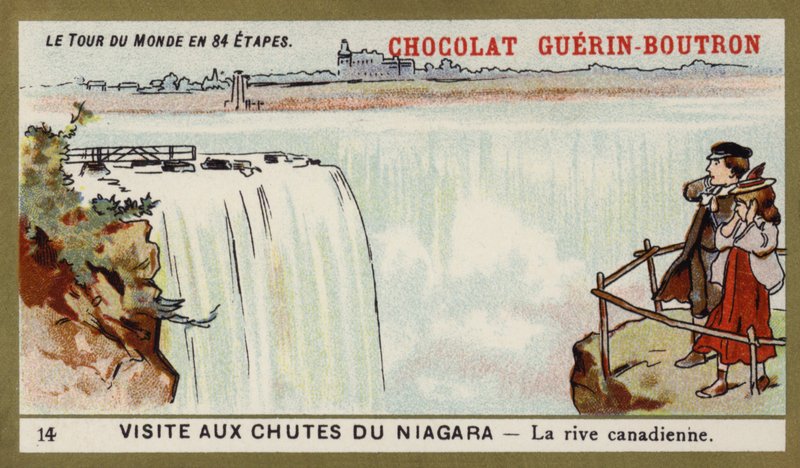 Niagara Şelalesi ziyareti - Kanada tarafı (chromolitho) by French School