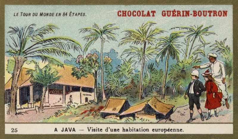 Bir Avrupa evini ziyaret edin, Java (chromolitho) by French School
