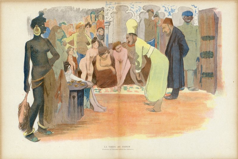 Harem Ziyareti, Le Rire İllüstrasyonu (renkli taş) by French School