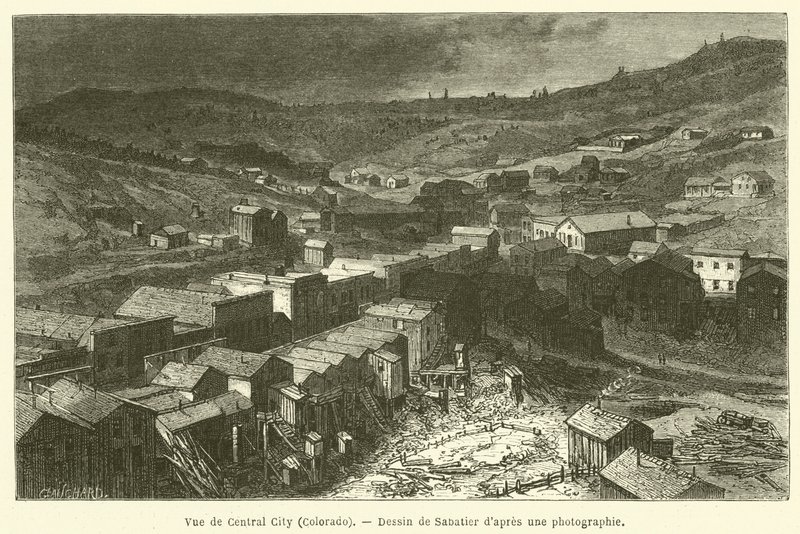 Vue de Central City, Colorado (gravür) by French School