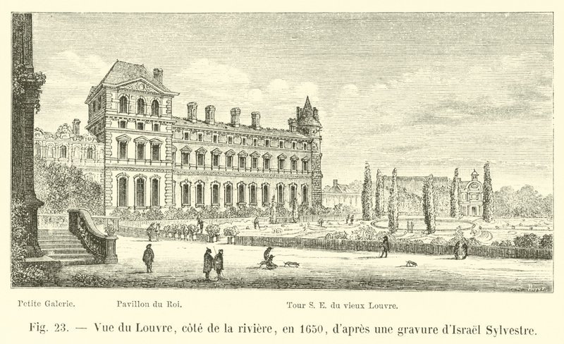 İsrail Sylvestre tarafından bir gravürden sonra, 1650 yılında Louvre Nehri