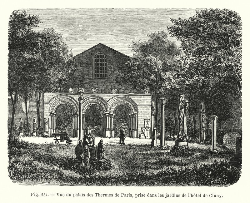 Hôtel de Cluny bahçelerinden alınan Paris