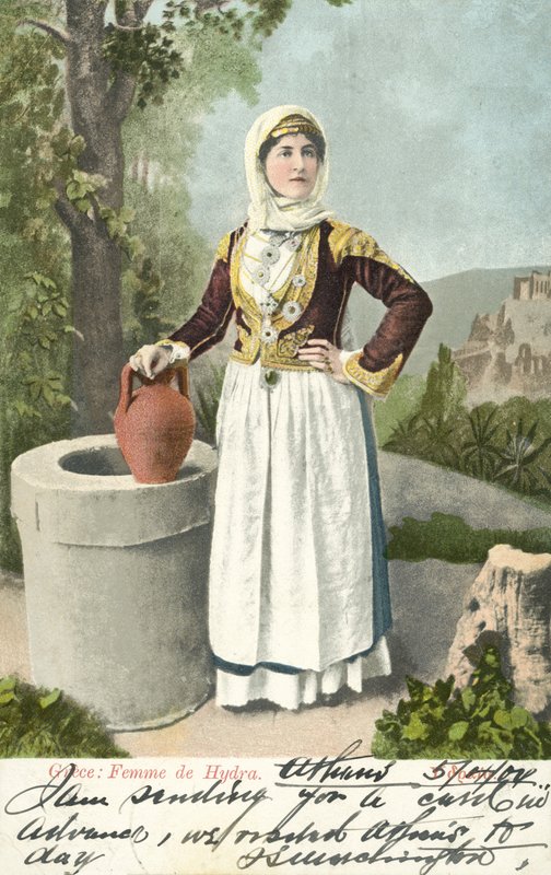 Yunanistan, Hydra adasından bir kadın (renkli fotoğraf) by French School