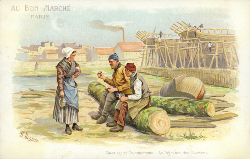 Dinlenen işçiler by French School