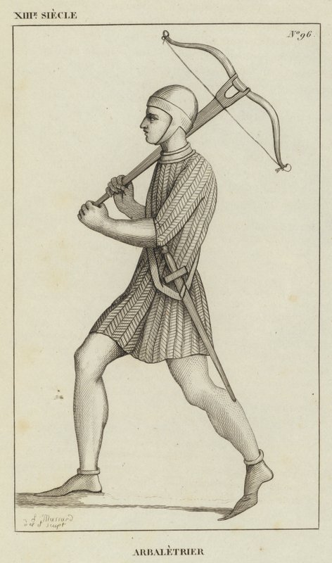 XIII Siecle, Arbaletrier (gravür) by French School