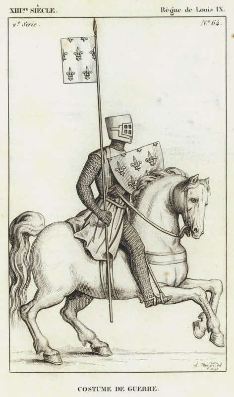 XIII Yüzyıl, Louis IX Saltanatı, Costume de Guerre (gravür) by French School