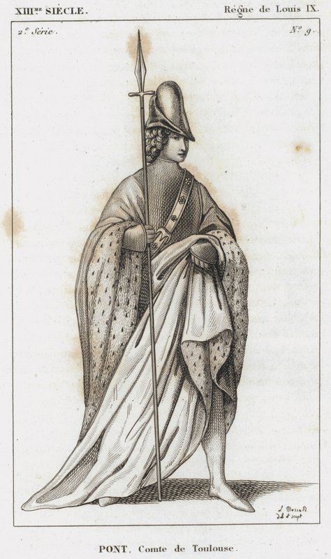 XIII Yüzyıl, Louis IX Saltanatı, Pont, Toulouse Kontu (gravür) by French School
