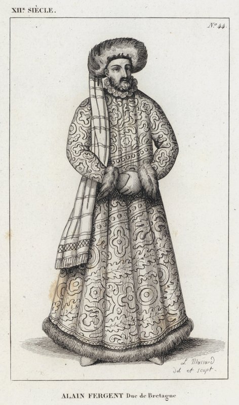 XII Century, Alain Fergent, Brittany Dükü (gravür) by French School