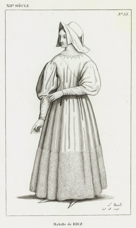 XII Yüzyıl, Mabille de Riez (gravür) by French School