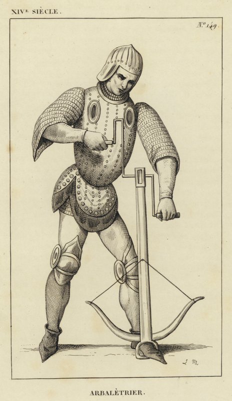 XIV Siecle, Arbaletrier (gravür) by French School