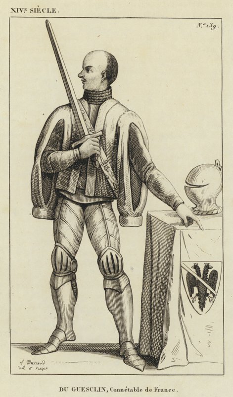 XIV Century, Du Guesclin, Fransa Constable (gravür) by French School