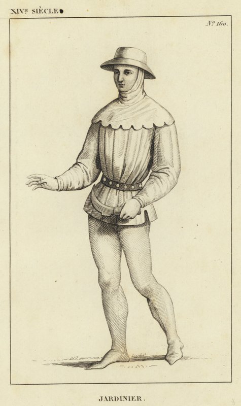 XIV Yüzyıl, Bahçıvan (gravür) by French School
