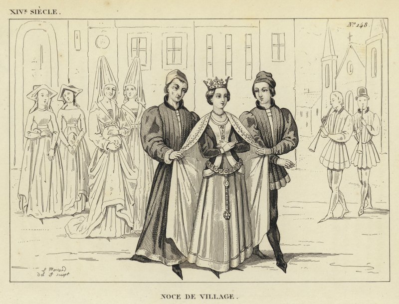 XIV Yüzyıl, Köy Düğünü (gravür) by French School