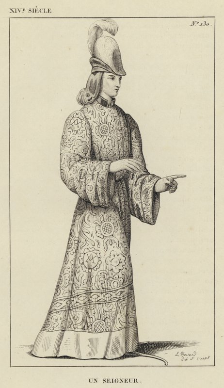 XIV Siecle, Un Seigneur (gravür) by French School