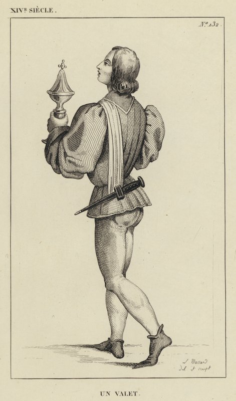 XIV Yüzyıl, Bir Vale (gravür) by French School