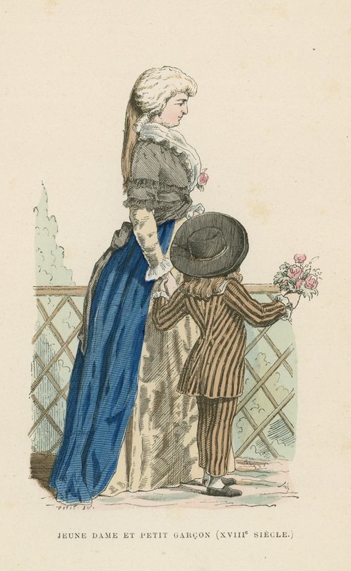 Genç kadın ve küçük çocuk, 18. yüzyıl by French School
