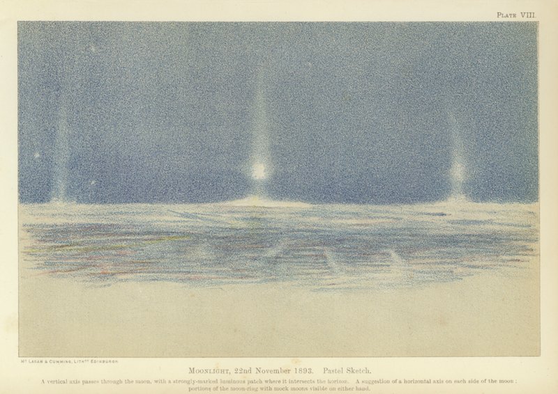 Ayışığı, 22 Kasım 1893, pastel eskiz (renkli taş) by Fridtjof Nansen