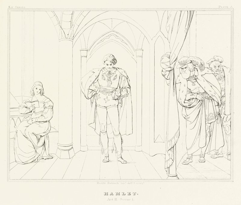 Hamlet, Perde III, Sahne 1 (gravür) by Friedrich August Moritz Retzsch