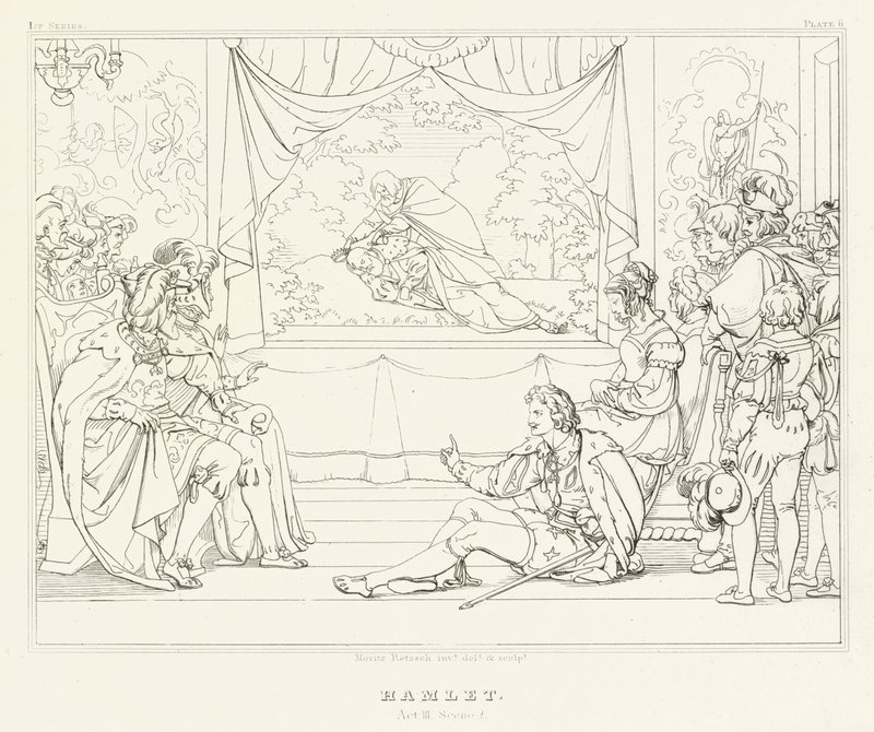 Hamlet, III. Perde, 2. Sahne (gravür) by Friedrich August Moritz Retzsch