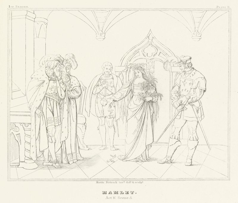 Hamlet, Perde IV, Sahne 5 (gravür) by Friedrich August Moritz Retzsch