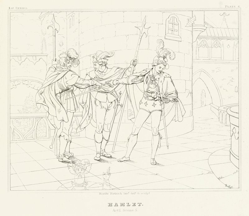 Hamlet, Perde I, Sahne 5 (gravür) by Friedrich August Moritz Retzsch