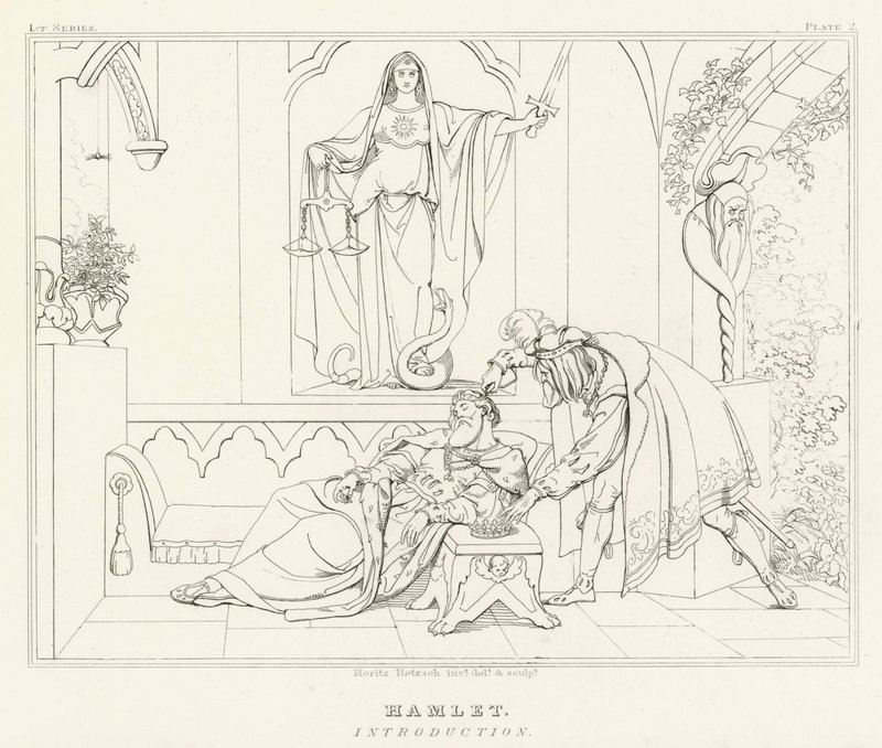 Hamlet, Giriş (gravür) by Friedrich August Moritz Retzsch