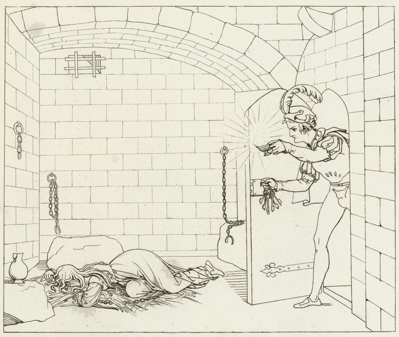 Goethes Faust için İllüstrasyon by Friedrich August Moritz Retzsch