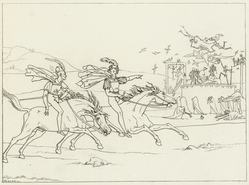 Goethes Faust için İllüstrasyon by Friedrich August Moritz Retzsch